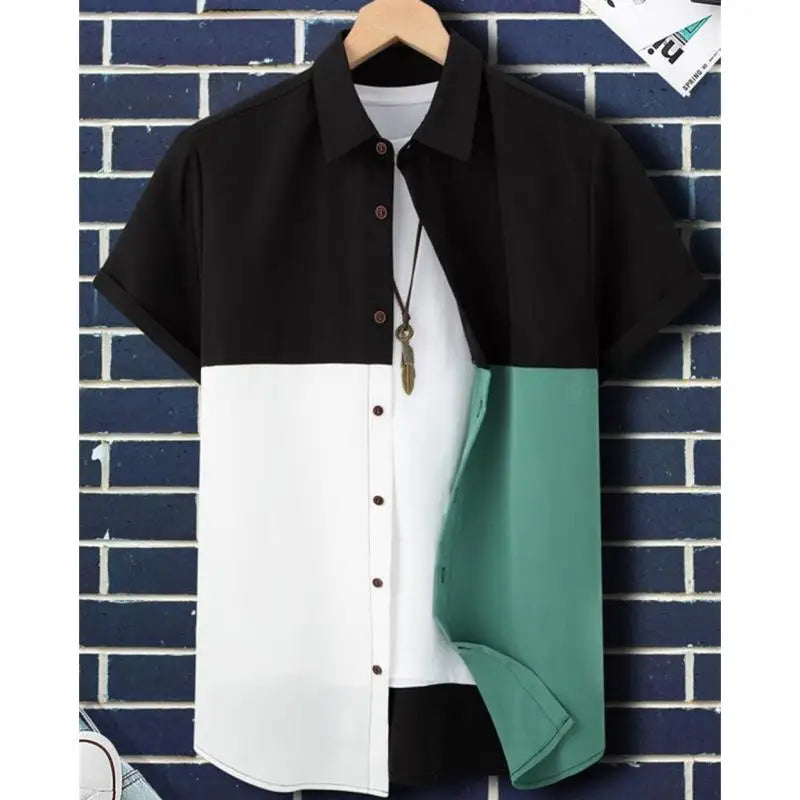 New Shirts For Men 3d Patchwork Plaid Printed Clothing | SAMAG