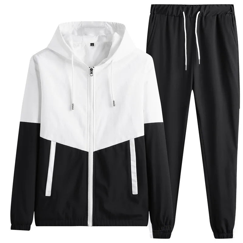 M - 6XL New Men's Sportswear Set from Japan South Korea Autumn Casual Wear Hooded Jacket Leg Tied Pants - View 5 | SAMAG