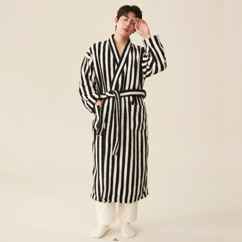 Thickened Flannel Robe Pants Pajamas Set Autumn Winter | SAMAG