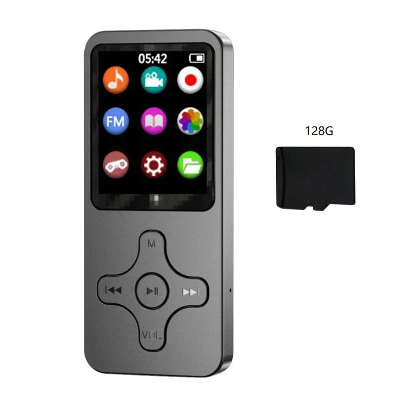 Portable Walkman Mini MP3 Player Bluetooth-compatible Speaker 8/16/32/64/128GB HiFi Music Speaker with FM Radio Recording E-book
