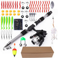 FTK 1.8M Portable Spinning Fishing Rod Reel Full Kits Carbon Fiber Carp Rod Wheel Travel Set Accessory