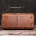 Vintage Men's Travel Bag Genuine Leather Hand Luggage Boston Bag Duffle Large Capacity Shoulder For 16 Inch Laptop NUPUGOO