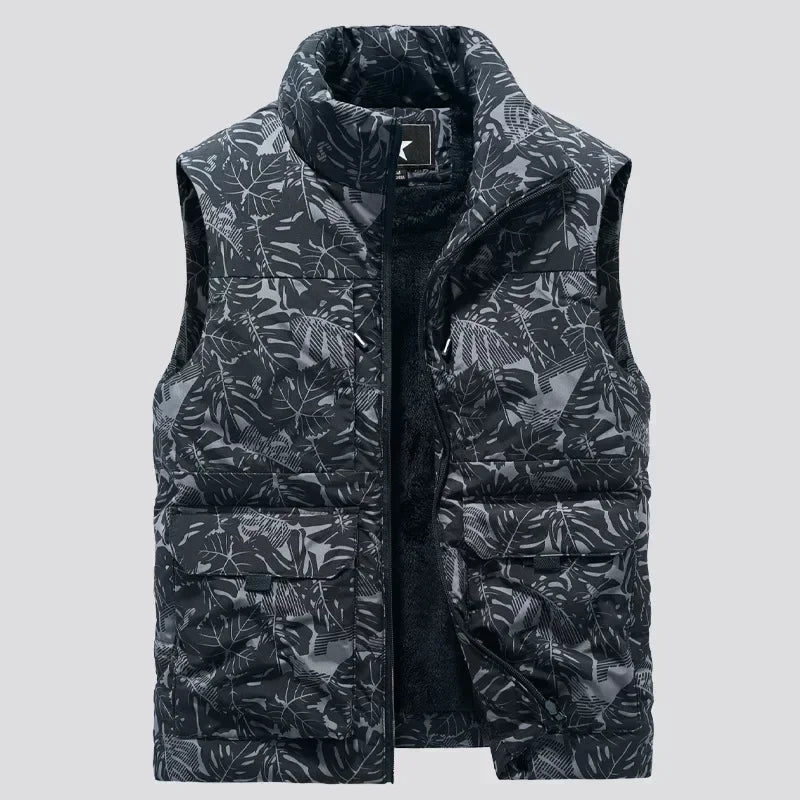 Men Vests for Fall Winter Padded Thickened Workwear Jacket Multi-pocket Stand-up Collar Undershirt Men's Outdoor Shoulder M-9XL
