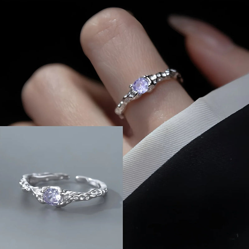 VENTFILLE 925 Sterling Silver Ring for Women Girl Gift Retro Open Trend Unique Design Geometric Asymmetric Jewelry Dropship