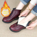 Beijing Winter Women's Cotton Boots Warm Fleece Lined Soft Bottom Snow Boots Anti Slip Shoes for Middle Aged And Elderly Mothers