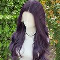 Dark Purple 13x4 Synthetic Lace Front Wigs for Women Fashion 26 Inch Long Wavy Lace Front Wigs Glueless 150% Density Free