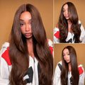 30 40 46 Inch Bone Straight Chocolate Brown13x6 HD Lace Front Human Hair Wigs Pre Plucked Dark Brown 13x4 HD Lace Frontal Wig For Women