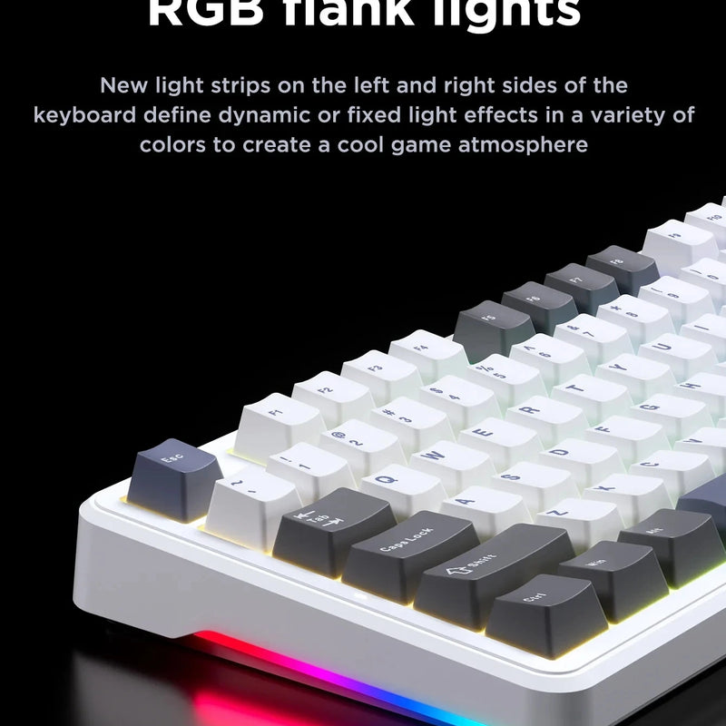 AULA F87 Pro Mechanical Keyboard 2.4g/Usb/Bluetooth Tri Mode Wireless 87 Key Rgb Pbt Gasket 5 Layer Silencing Full Key No Impact
