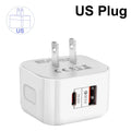 1Pcs 20W Dual Ports Wall Charger Type-C USB C PD Phone Fast Charger Super Quick Charging Power Adapters EU/US/UK Plug For iPhone