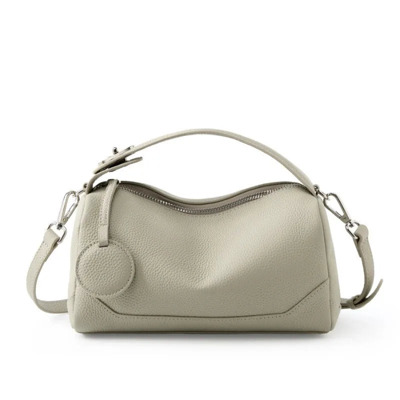 HALF.STAR Women Boston Bag, Luxury Designer Handbag Made of Top Grain TOGO Leather, Versatile Shoulder & Crossbody Bag