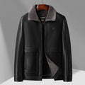 Winter Thick Warm Fur Integrated Leather Jackets Men's High Quality Solid Casual Business PU Coat Retro Versatile Men Clothing