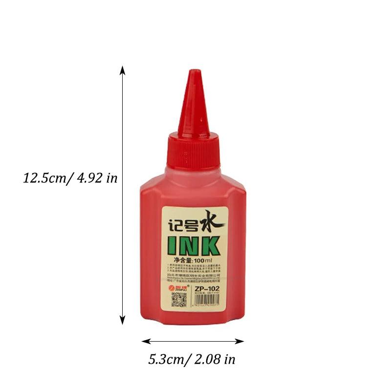 100ml Permanent Markers Ink Refill,Quick-Drying Waterproof Black Red Blue Colors Oil-Based Filler Liquid for Pens