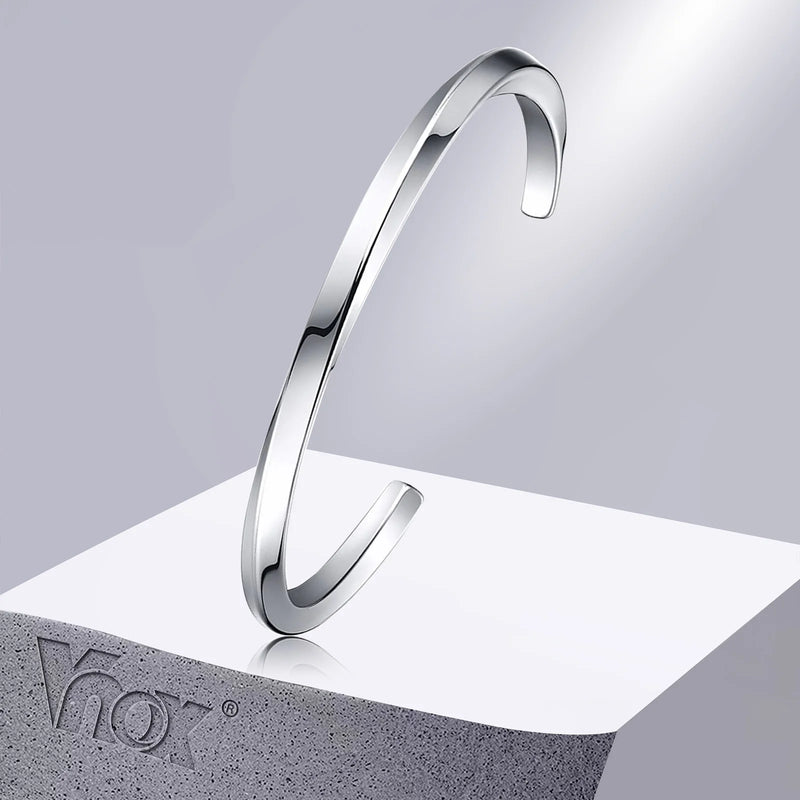 Vnox Vintage Stainless Steel Bangle for Men Women Mobius Twisted Cuff Bracelet Unisex Casual Pulseira - Visuel 2 | SAMAG