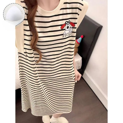 Tank top with chest cushion, sleepwear, women's skirt | SAMAG