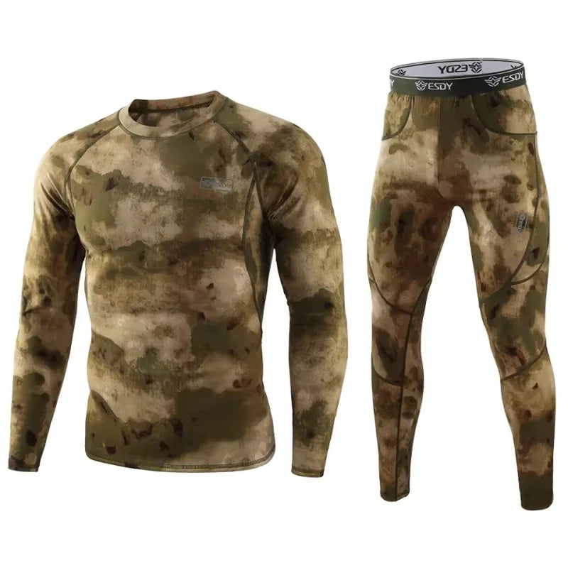 Winter Top Quality New Thermal Underwear Men Underwear Sets Compression Fleece Sweat Quick Drying Thermo Underwear Men Clothing