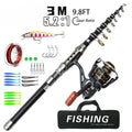 Telescopic Fishing Rod Reel Combo Full Set Portable 1.8m 2.1m 2.4m 2.7m 3m Long Cast Spinning Reel Simulation Lures For Saltwate