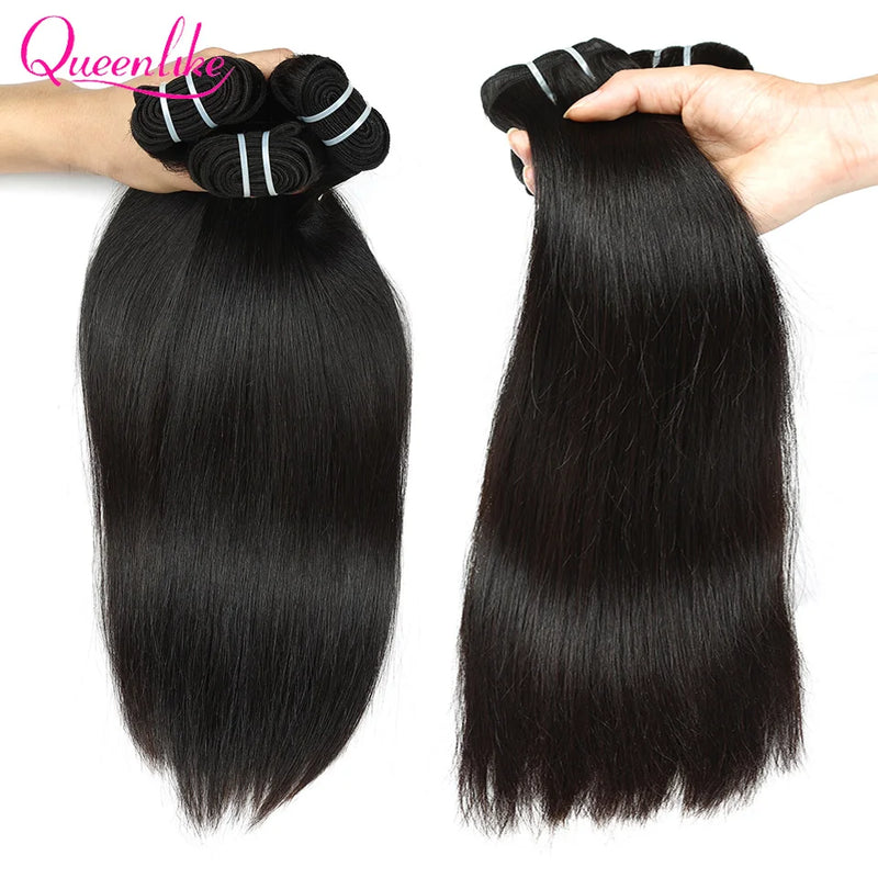 Queenlike 15A Super Double Drawn Vietnamese Raw Bone Straight Human Hair Bundles 1/3/4 PCS Top Bundles Human Hair Extensions