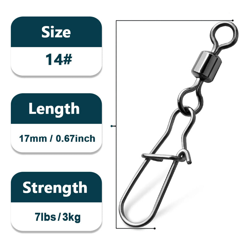 Duo - Lock Snap Swivels 50~ Fishing Stainless Brass - View 14 | SAMAG