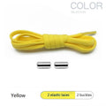 1 Pair Quick Locking Shoelaces Without Ties Elastic Laces Sneaker Widened Oval No Tie Shoe Laces Kids Adult Shoelace for Shoes