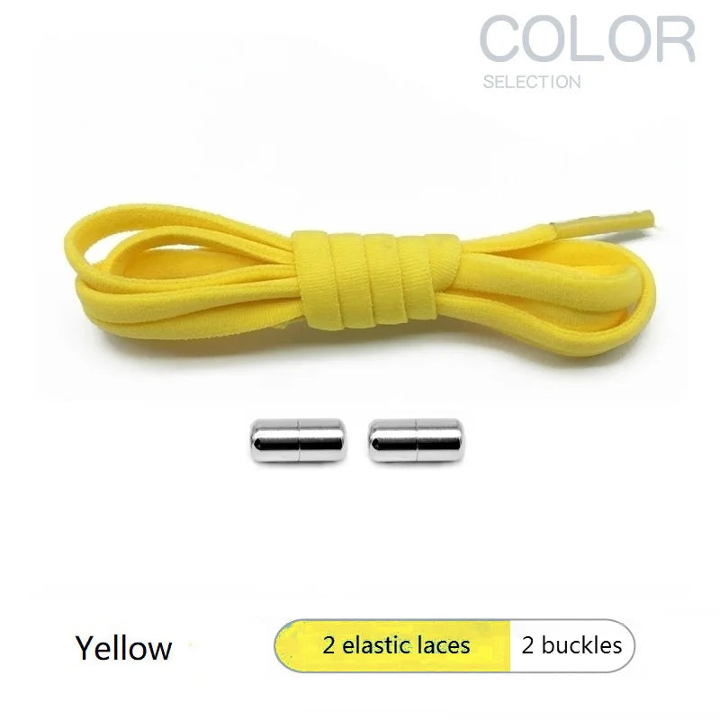 1 Pair Quick Locking Shoelaces Without Ties Elastic Laces Sneaker Widened Oval No Tie Shoe Laces Kids Adult Shoelace for Shoes