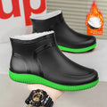 Men's Winter Fleece Lined Rain Boots Warm Cotton Work Safety Rubber Boots Outdoor Fishing Water Shoes Special for Delivery Ri...