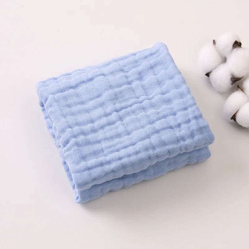 Soft Gauze Baby Towel 30x50cm Absorbent Pure Color Washcloth for Newborn Infant Face and Drool