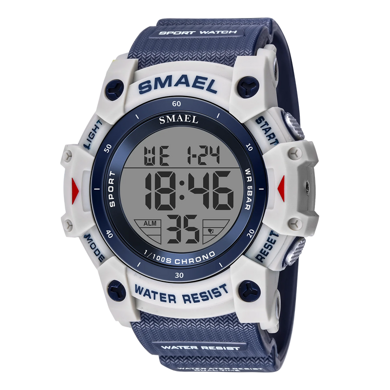 SMAEL 8123 Men's Digital Sport Watch - 50M Water Resistant LED Backlight Alarm Chronograph Stopwatch Shock Resistant