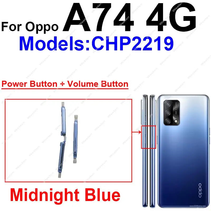 Power Button + Volume Side Button For OPPO A53 A53S A54 A54s A74 4G/5G Up Down Volume Power Side Keys Flex Cable Parts