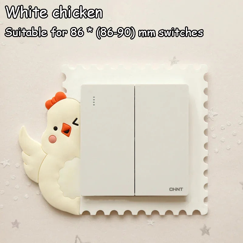 Lovely Cartoon Switch Stickers Luminous Socket Protective Cover Home Waterproof Wall Sticker Decorative Animal Switch Decoration