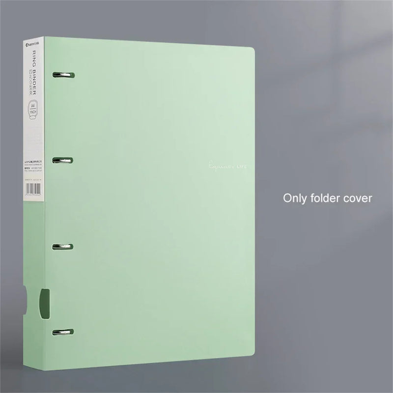 A4 4 Hole Ring Binder for School Home Office Document Exam Paper Organization Multi Functional Stationery Storage Ring Binder