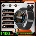 NEW 1100mAh Battery Sports Smart Watch Compass IP68 Waterproof Outdoor Flashlight Voice Assistant Heart Rate BT Call Smart Watch