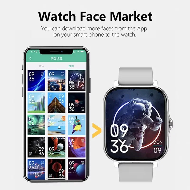 Lenovo 1.83 Waterproof Sport Smart Watch Fitness Tracker Wireless Call Health Monitor Clock Smartwatch for Men Women iOS Android
