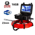 9" DVR 16GB SYANSPAN Pipe Inspection Camera  23mm Lens 12 LEDs IP68 Video Camera Drain Sewer Pipeline Industrial Endoscope