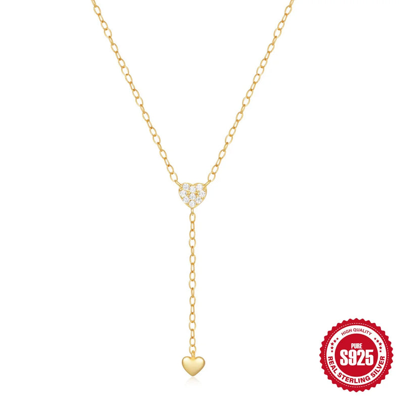 CANNER New 925 Sterling Silver Mini Zircon Pendant Necklaces Chain For Women Necklace Chains Fine Jewelry Gift Collares подвеска