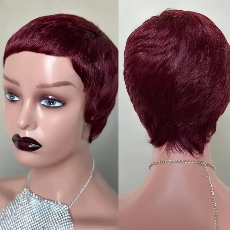 Sale Human Hair Wig Short Straight Human Hair Wigs Pixie Cut Straight Short Bob Wigs For Women  Brazilian Human Hair Machine