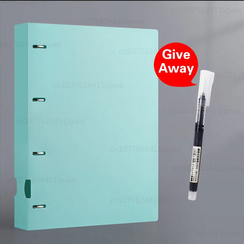 A4 File Folders Display Book 4 Hole Binder Folders Morandi Color Waterproof Document Ring Binder Folder Office School Supplies