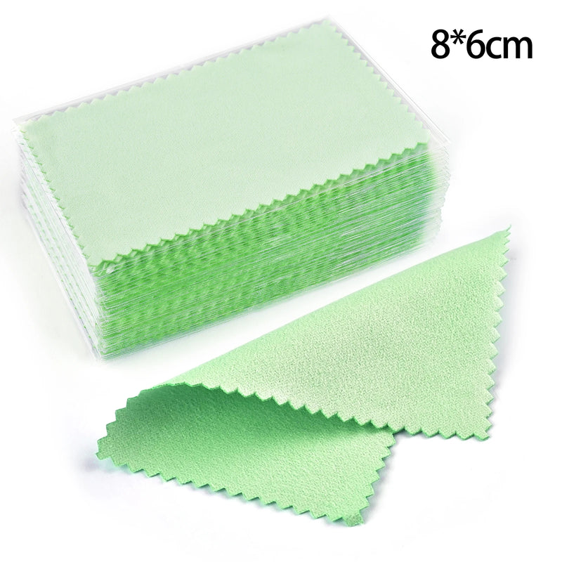 10x6.3cm/8x8cm/8x6cm 50pcs Silver Clean Polishing Cloth Soft Wipe Wiping For Necklaces Rings Jewelry Tool - Visuel 15 | SAMAG