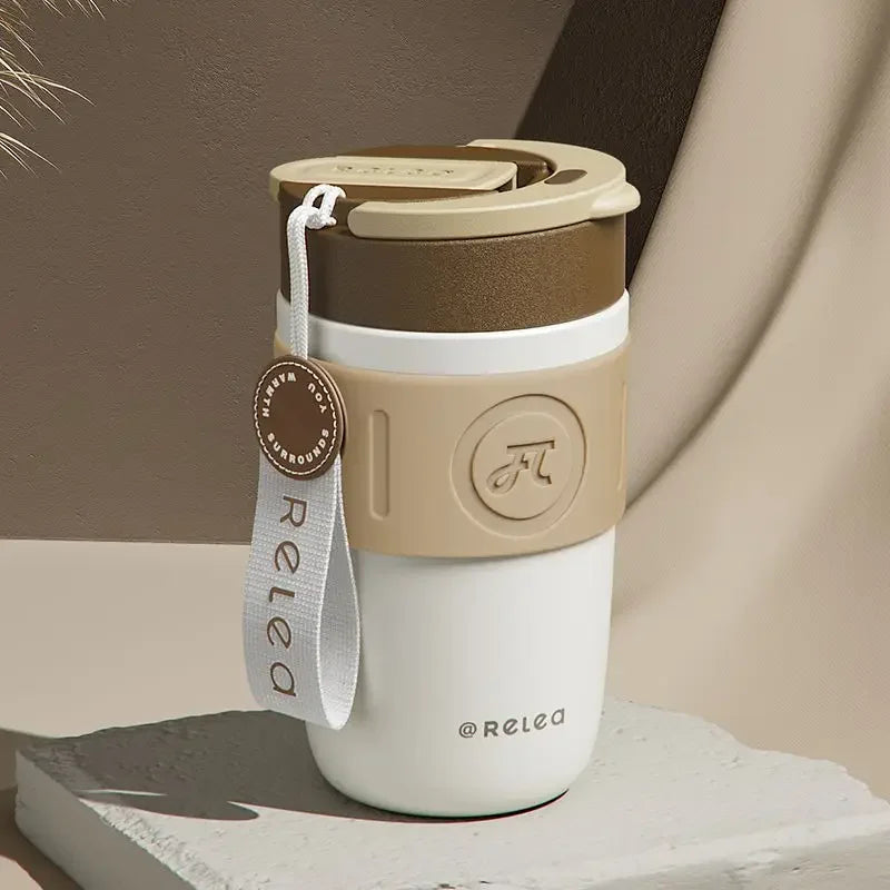 MIJIA Stainless Steel Coffee Cup 400ML Thermos Mug Leak-Proof Thermos Travel Thermal Vacuum Flask Insulated Cup Water Bottle
