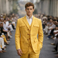 Linen Summer Three Pieces Safari Suit Separates Blazer with Vest Pants for Men Wedding Groom Tuxedo Terno Masculino Men Suit Set