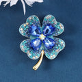 WEIMANJINGDIAN Brand Green Four Leave Clover Irish Shamrock Lucky Crystal Brooches and Lapel Pins Collections