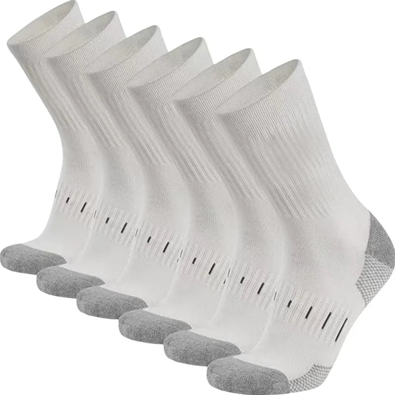 6 Pairs Men High Tube Round Neck Work Socks Moisture | SAMAG