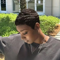 Sale Human Hair Wig Short Straight Human Hair Wigs Pixie Cut Straight Short Bob Wigs For Women  Brazilian Human Hair Machine