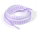 Gingham Ribbon Shoelaces Wave Edge Plaid Flat Shoe Laces Decorative Replacement Laces For Sneakers Casual Shoes