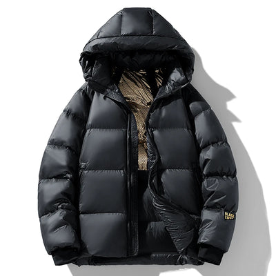White Goose Down Jacket Black Gold Design Fashion | SAMAG