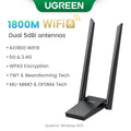 UGREEN WiFi Adapter AX1800 WiFi6 USB3.0 5G&2.4G Dual - Antenna USB for PC Laptop Ethernet Receiver Network - Visuel 7 | SAMAG
