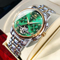 OLEVS 6607 Men's Watches Automatic Mechanical Business Wristwatch Calendar Waterproof Stainless Steel Strap Watch For Man