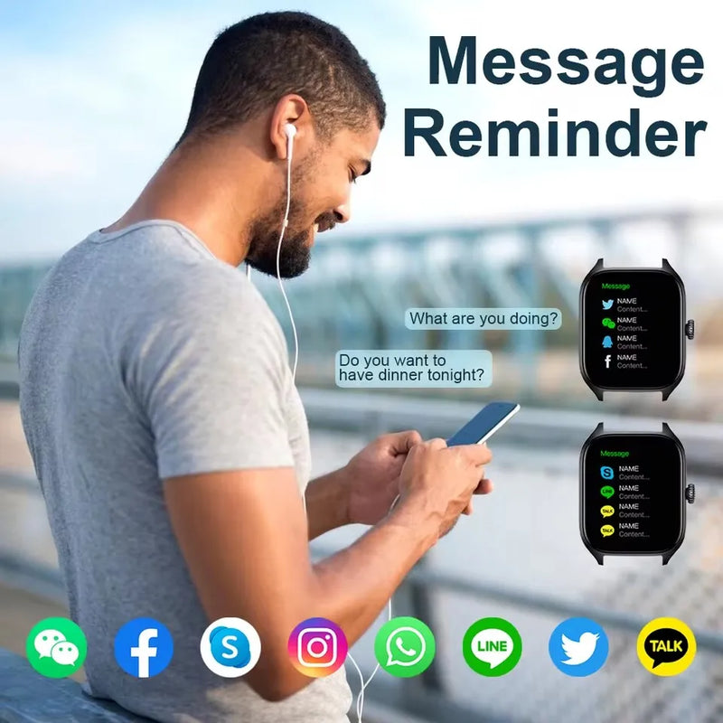 2025 Smart Watch Android IOS Phone 2.01 Inch Color Screen Bluetooth Answer Call Fitness Watches Tracker Smartwatch Women Men