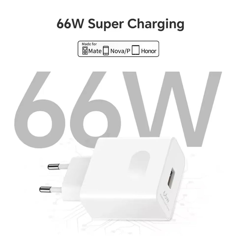 6A 66W Super Fast EU Charger For Huawei Mate 50 60 P60 Nova 12 13 Honor 200 400 Magic 4 5 6 7 Pro Type C USB Quick Charge Cable