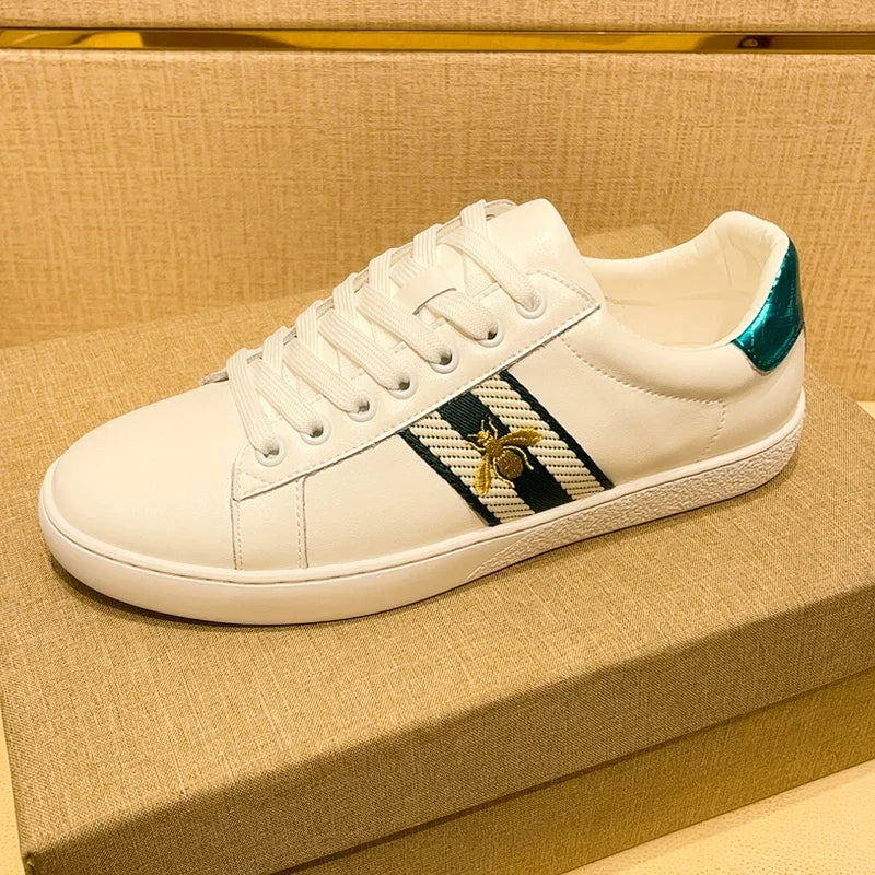 Brand Fashion Embroidered Bee Shoes Man Quality Genuine | SAMAG
