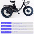 20-Inch folding fat tire electric tricycle, pedal tricycle snow lithium battery bicycle 48V